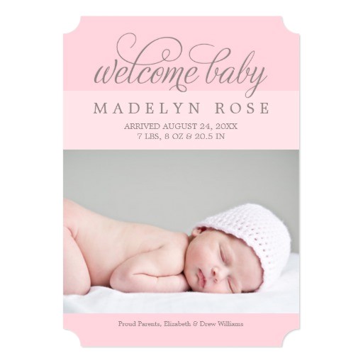 Welcome Baby Party Invitations Welcome Baby Girl Photo Birth Announcement Zazzle