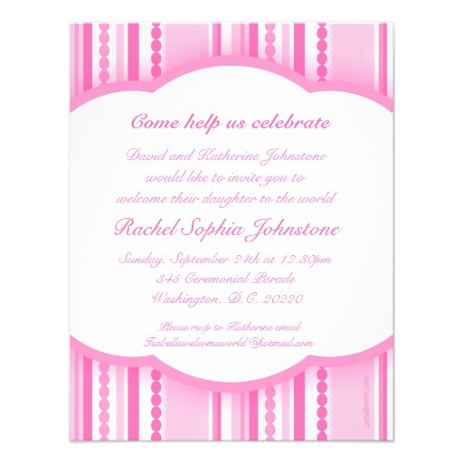 Welcome Baby Party Invitations Welcome Baby Girl Pink Party Photo Invitation Card 4 25 Quot X