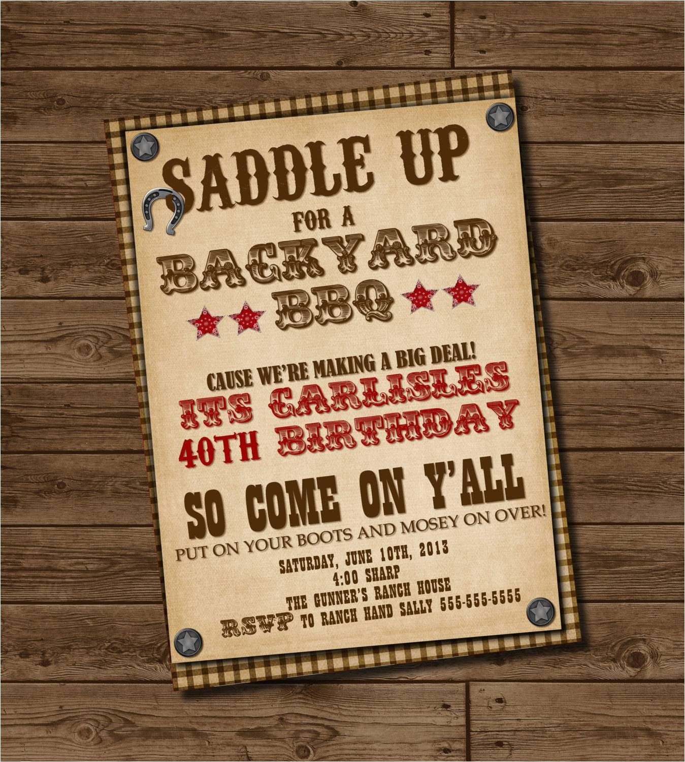 Western Party Invitation Wording Western Party Invitations Party Invitations Templates