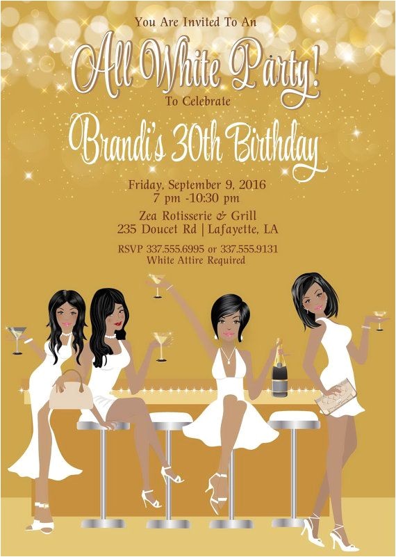 White Party theme Invitations All White Party Invitation White Birthday Party Invite
