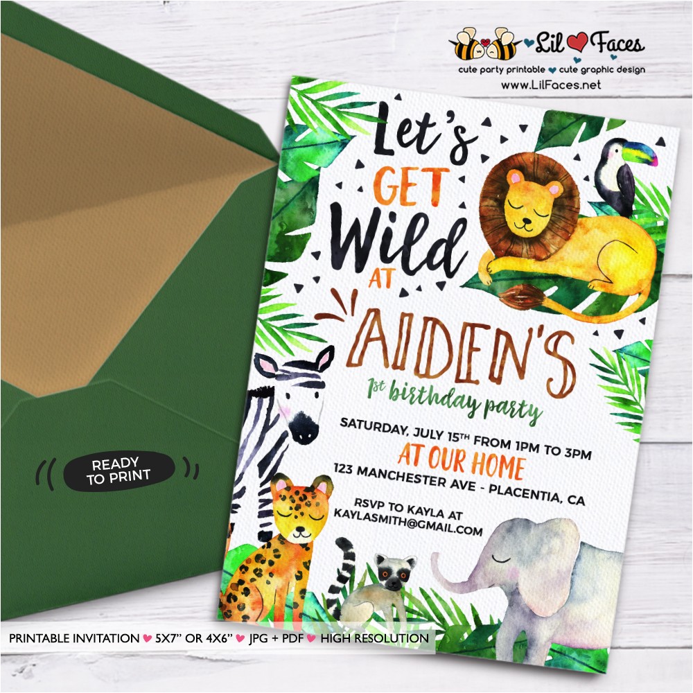 Wild Animal Birthday Party Invitations Safari Jungle Birthday Party Printable Invitations Cute Wild Animal Birthday Party Invitations Safari Jungle Birthday Party Printable Invitations Cute