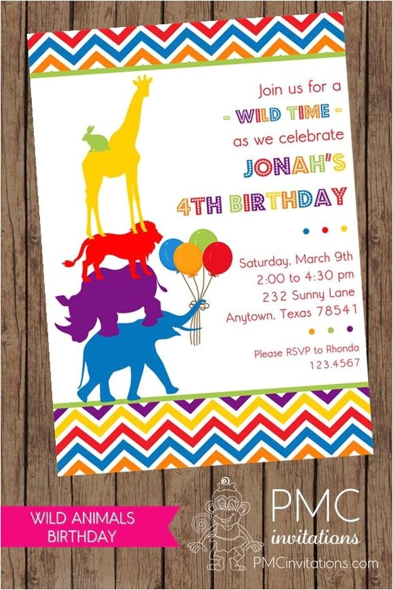 Wild Animal Birthday Party Invitations Wild Animals Birthday Invitations 1 00 Each with Wild Animal Birthday Party Invitations Wild Animals Birthday Invitations 1 00 Each with