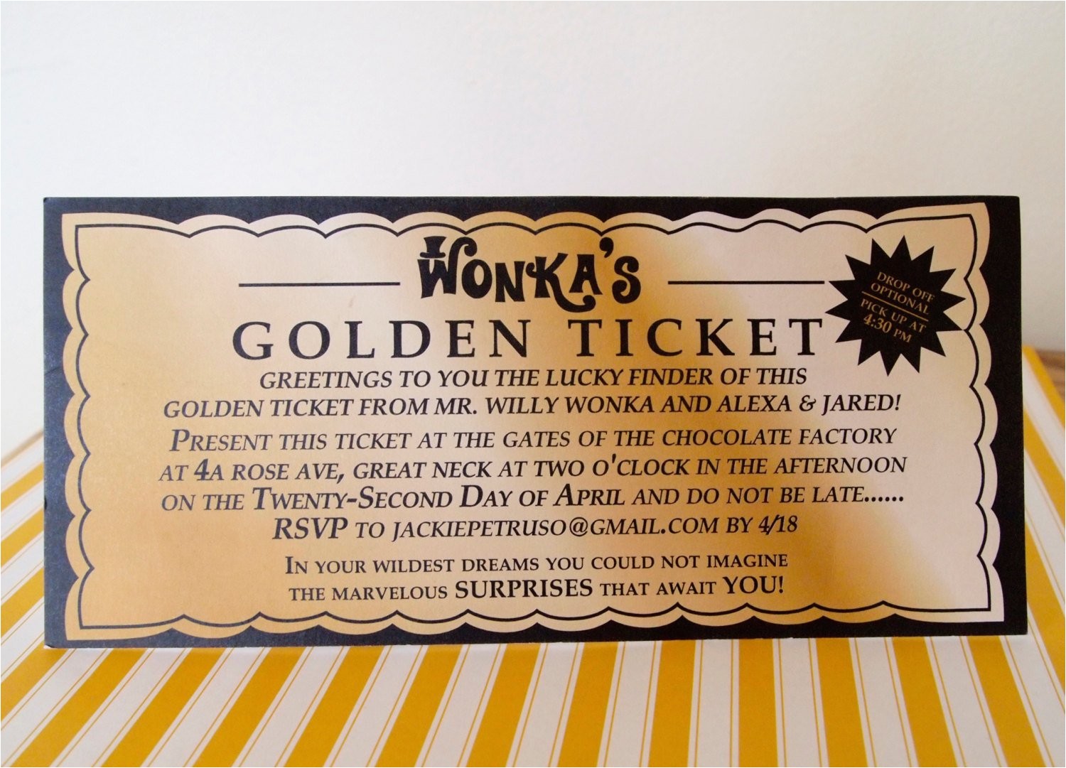 Willy Wonka Party Invitations Printable Free Willy Wonka Golden Ticket Invitation Digital Printable