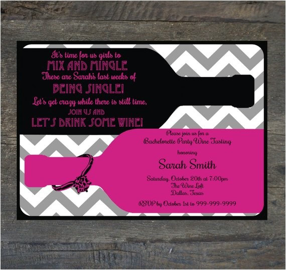 Wine Tasting Bachelorette Party Invitation Wording Modern Bachelorette Party Invitation Wine by Silhouettedesign