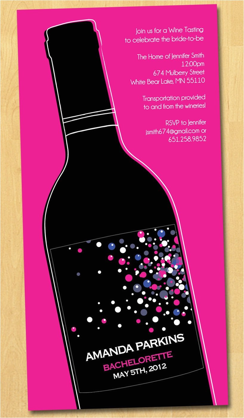 Wine Tasting Bachelorette Party Invitation Wording Wine Tasting Bachelorette Party Invitation by thepaperplume