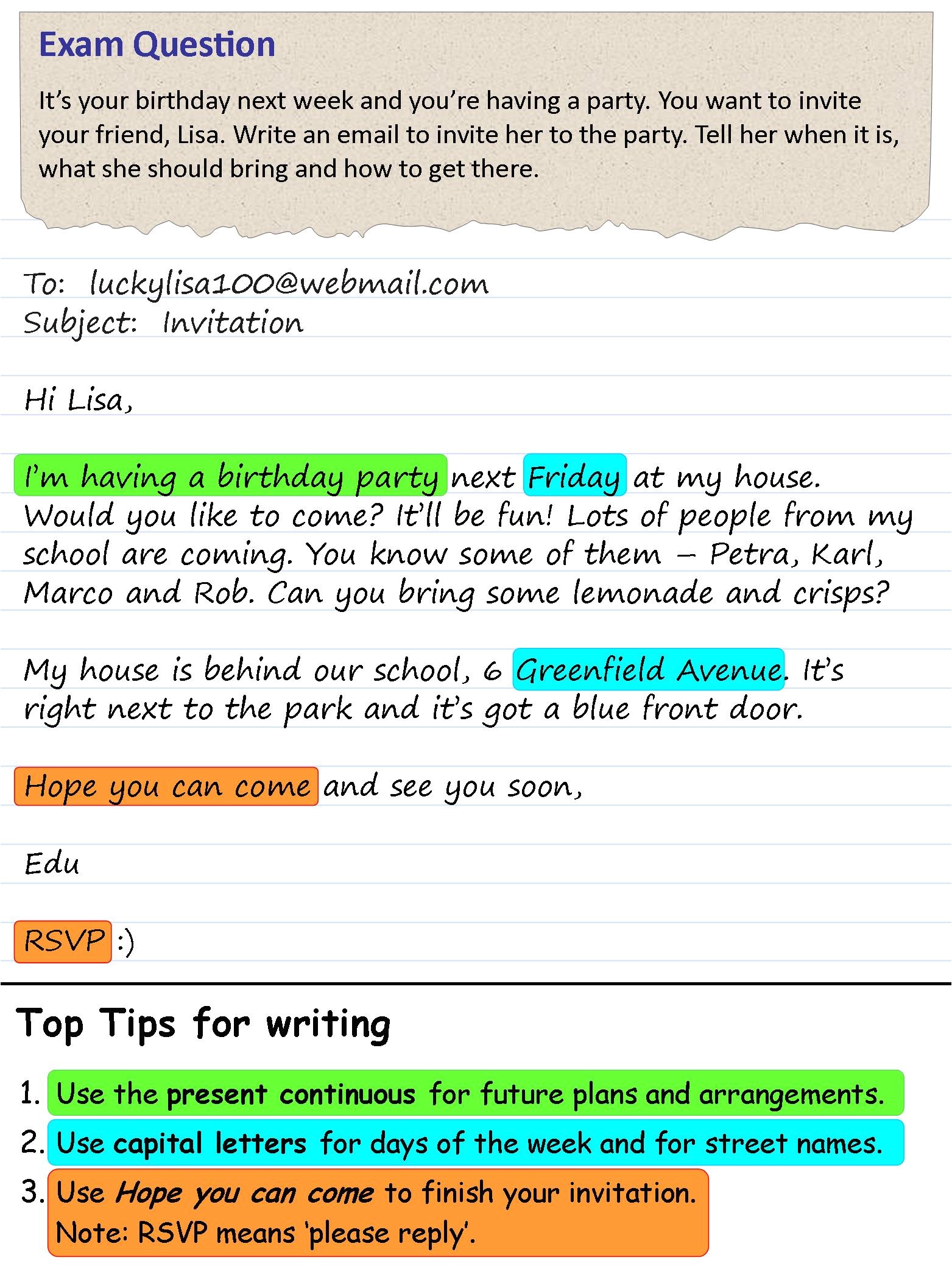 Write An Invitation to A Party An Invitation to A Party Learnenglish Teens British