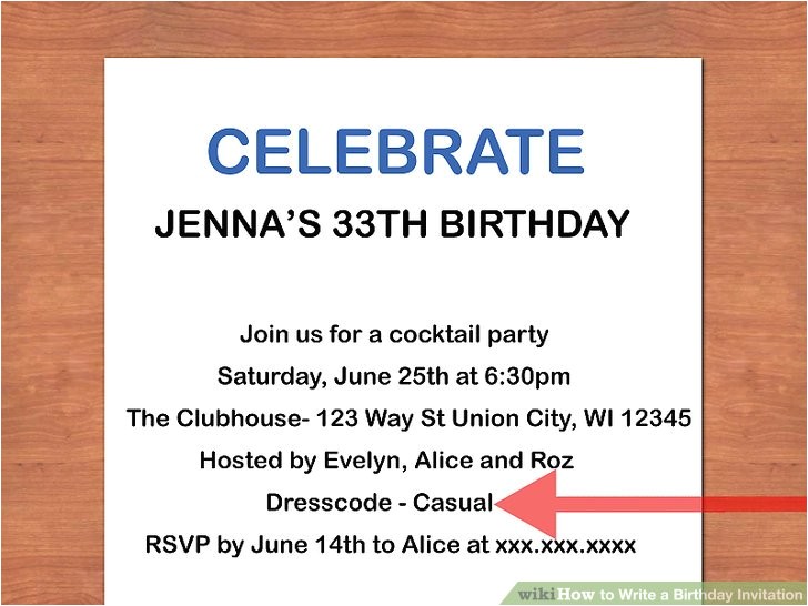 Writing Party Invitations How to Write A Birthday Invitation 14 Steps with Pictures