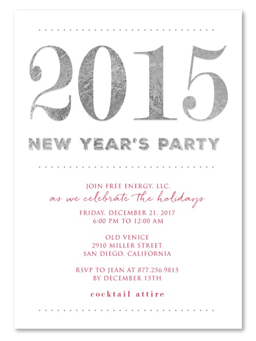 Year End Party Invitation Wording Corporate New Year Party Invitations 2014 by Green