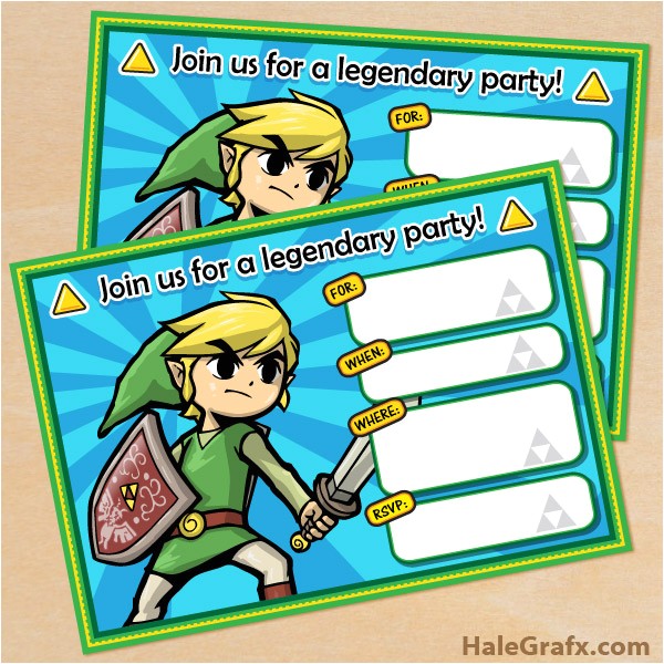 Zelda Party Invitations Free Printable Legend Of Zelda Birthday Invitation