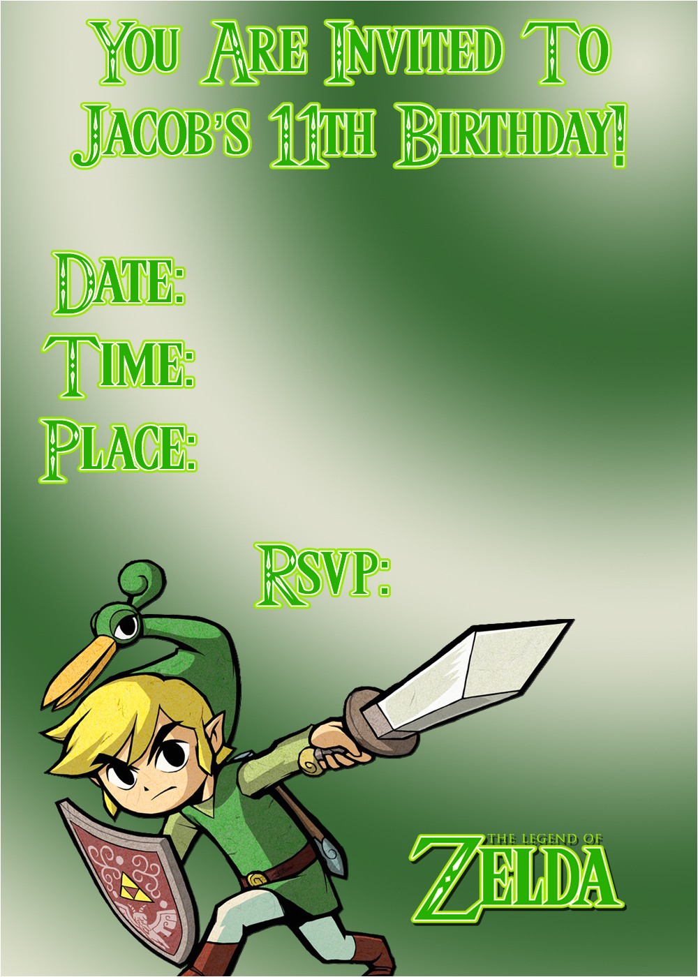 Zelda Party Invitations Invitations