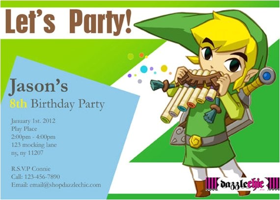 Zelda Party Invitations Items Similar to Zelda Link Party Invite Only On Etsy