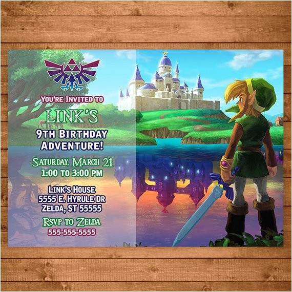 Zelda Party Invitations Legend Of Zelda Invitation Link Zelda Invite Zelda