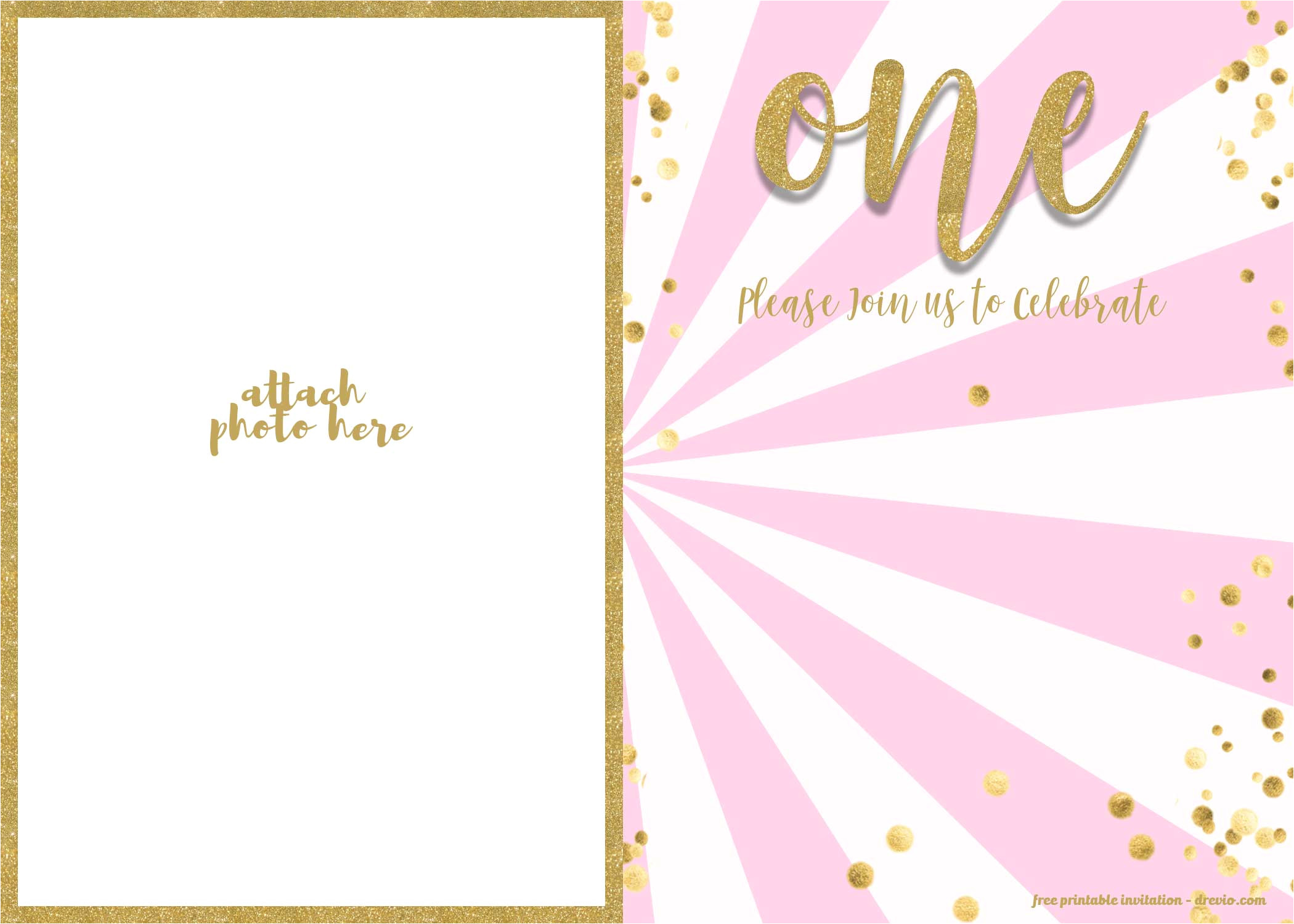 1st Birthday Invitation Template Blank Free 1st Birthday Invitations Template for Girl Free