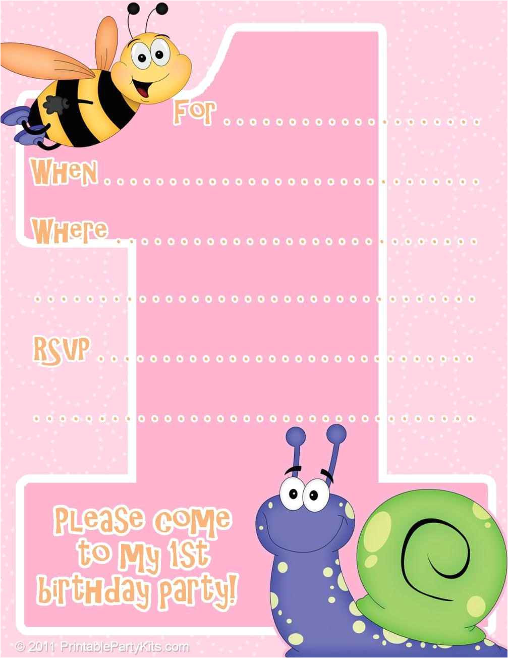 1st Birthday Invitation Template Blank Free First Birthday Invitations Templates Template