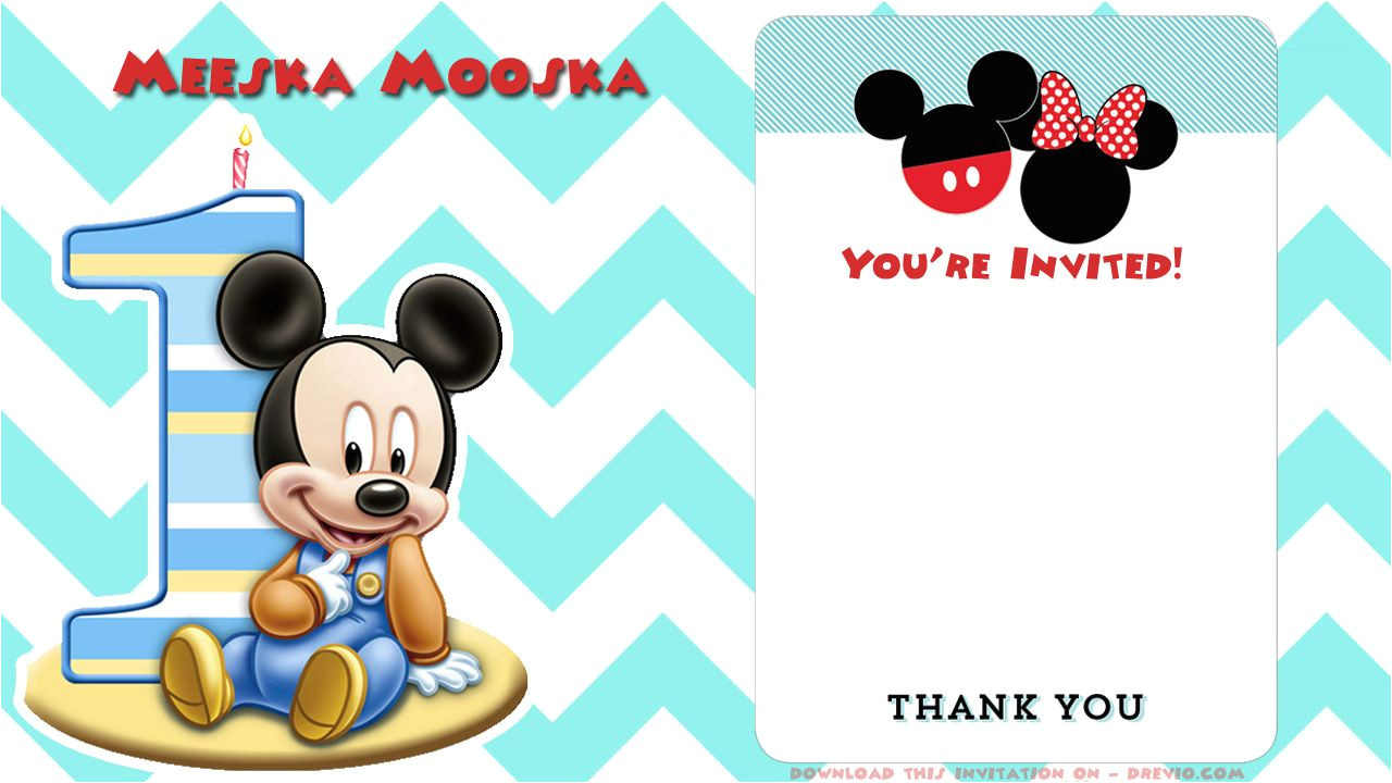 1st Birthday Invitation Template Blank Free Printable Mickey Mouse Invitations Exclusive