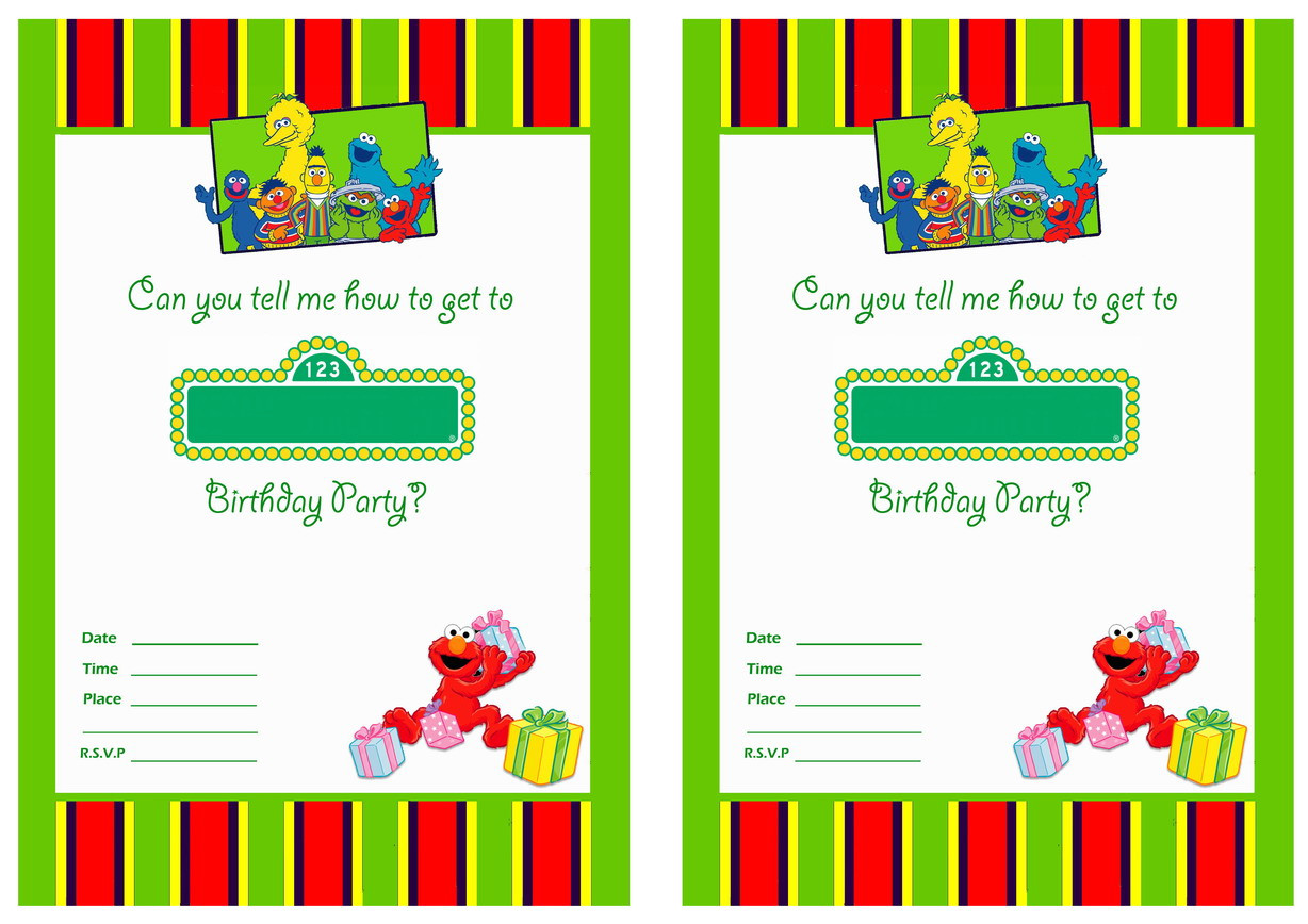 1st Birthday Invitation Template Blank Free Printable Sesame Street 1st Birthday Invitations