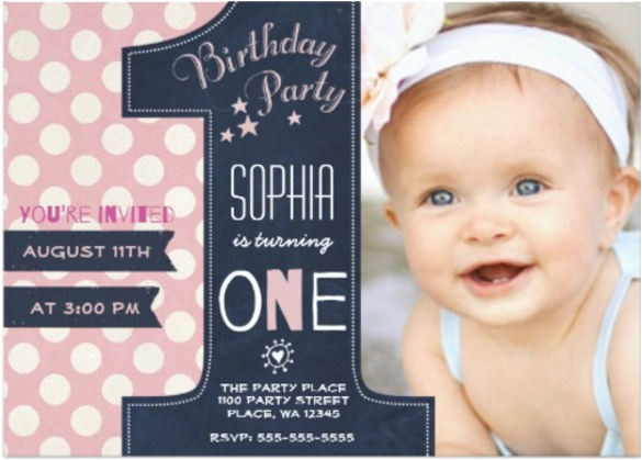 1st Birthday Invitation Template Vector 36 First Birthday Invitations Psd Vector Eps Ai Word