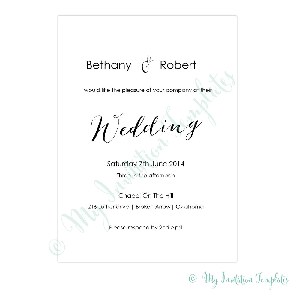 A5 Wedding Invitation Template A5 Invitation Templates