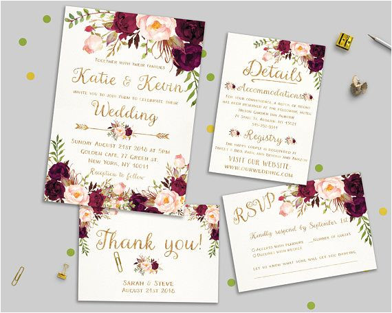 A6 Wedding Invitation Template Floral Wedding Invitation Template Wedding Invitation