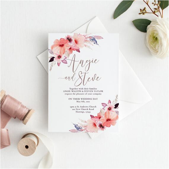 A6 Wedding Invitation Template Invites Save the Dates Connie Joan Diy