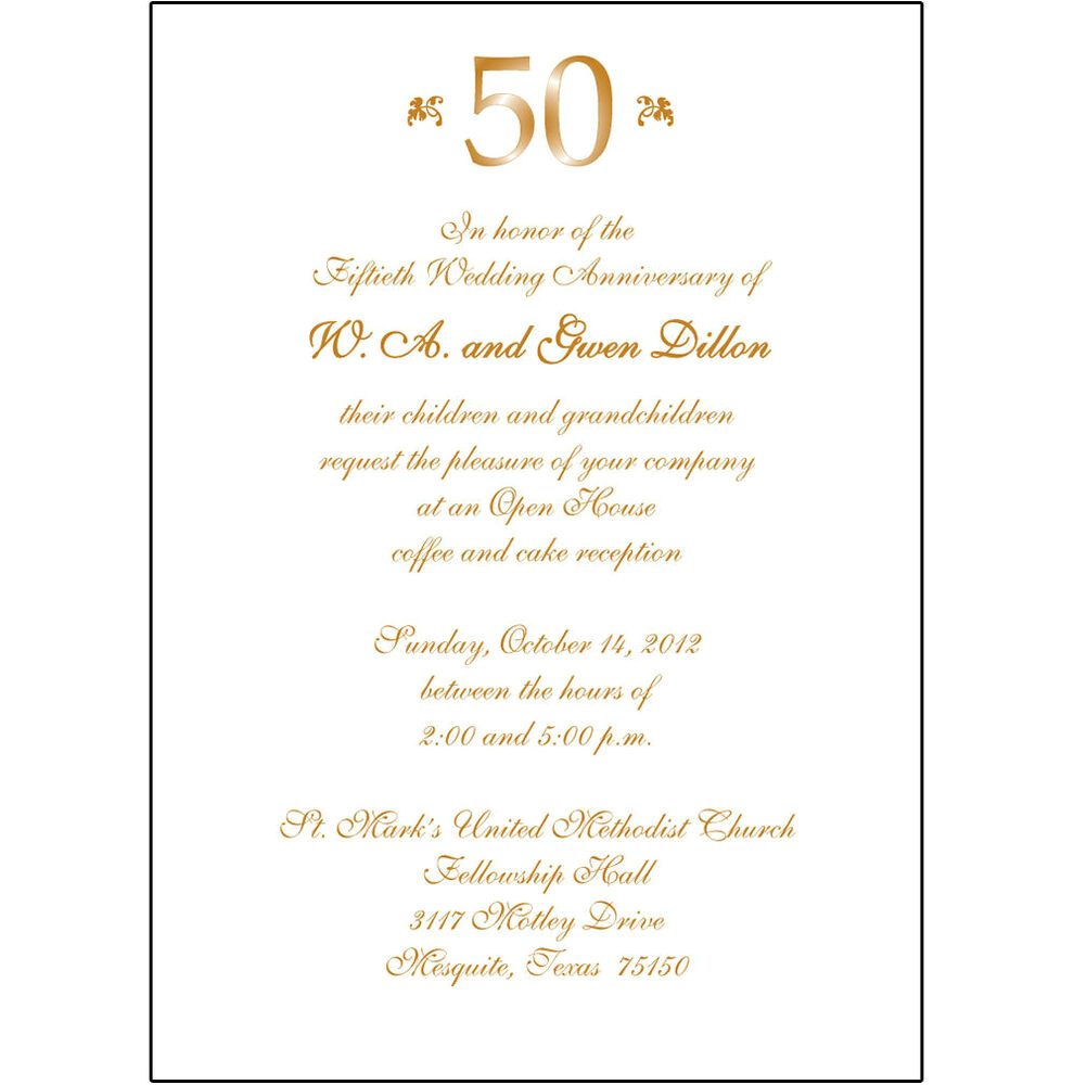 Anniversary Party Invitation Template 25 Personalized 50th Wedding Anniversary Party Invitations