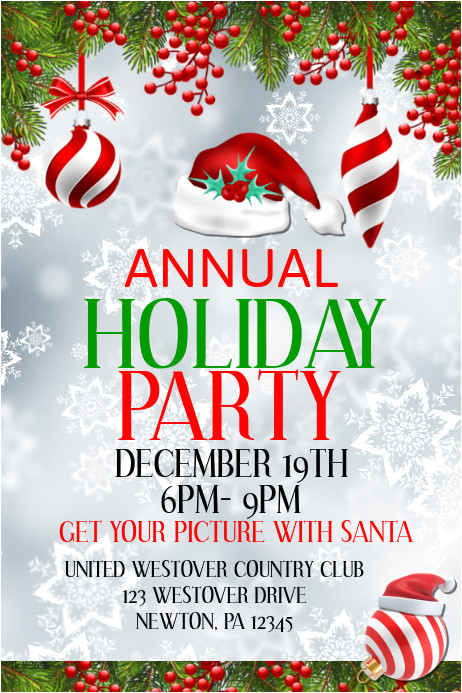 Annual Holiday Party Invitation Template Annual Holiday Party Template Postermywall