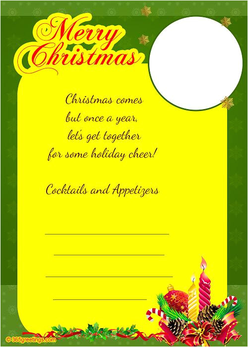 Annual Holiday Party Invitation Template Christmas Invitation Template and Wording Ideas