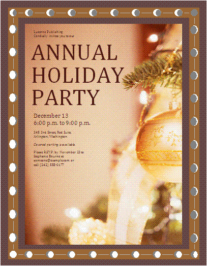 Annual Holiday Party Invitation Template Invitation Samples Free Business Templates