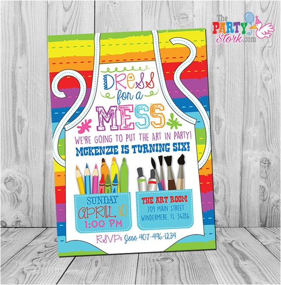 Art Party Invitation Template Art Party Invitation Art Party Art Birthday Invitation Art