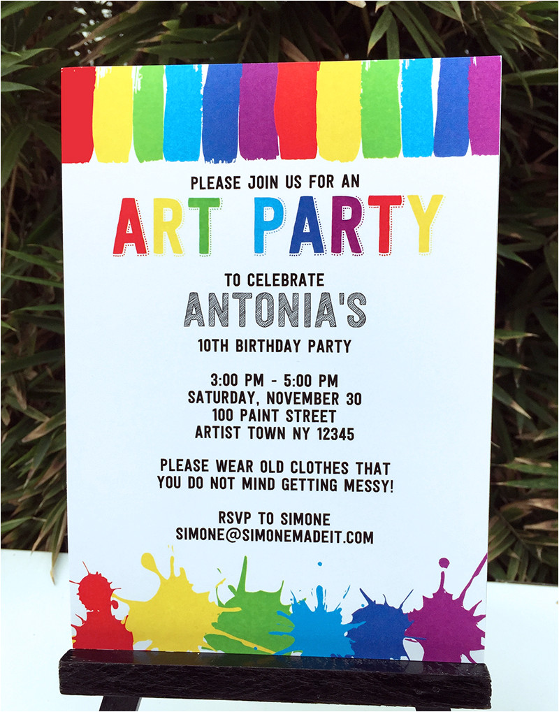 Art Party Invitation Template Free Art Party Printables Invitations Decorations Paint Party