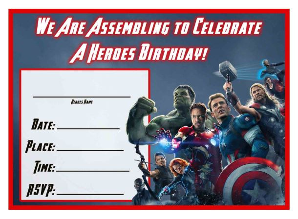 Avengers Birthday Invitation Template Free Avengers Age Of Ultron Printable Birthday Invitation