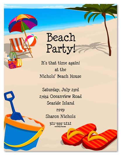 Beach Party Invitation Template Beach Party Invitation Templates Free In 2019 Party