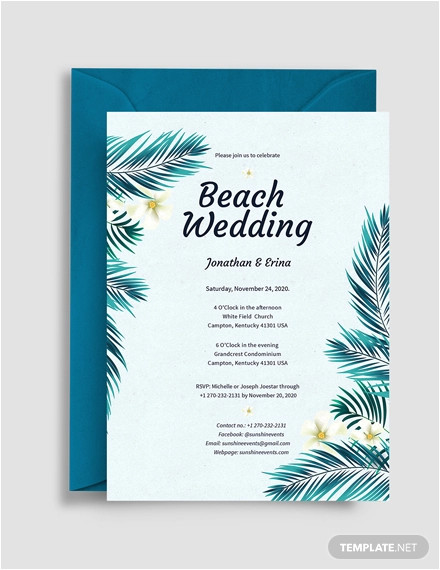 Beach Wedding Invitation Template 16 Beach Wedding Invitations Psd Ai Design Trends