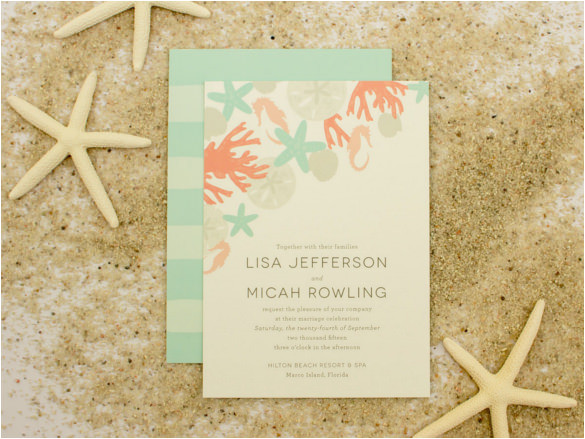 Beach Wedding Invitation Template 26 Beach Wedding Invitation Templates Psd Ai Word