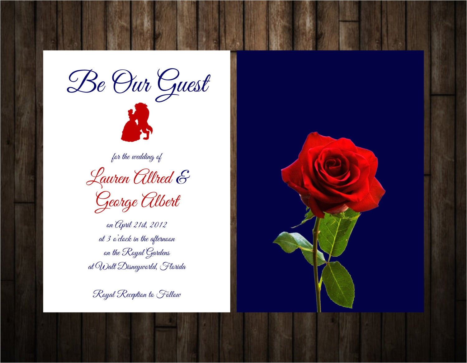 Beauty and the Beast Wedding Invitation Template Beauty and the Beast Wedding Invitation by Stationerybylaly