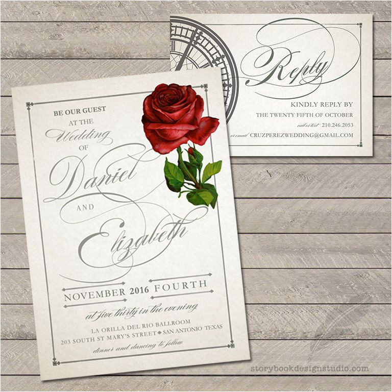 Beauty and the Beast Wedding Invitation Template Beauty and the Beast Wedding Invitations Shilohmidwifery Com