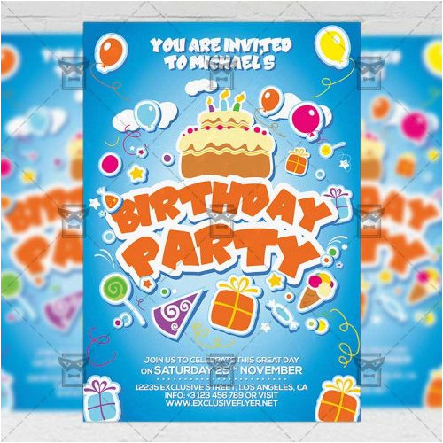 Birthday Invitation Card Template Psd Kids Birthday Invitation Card A5 Psd Template Birthday Invitation Card Template Psd Kids Birthday Invitation Card A5 Psd Template
