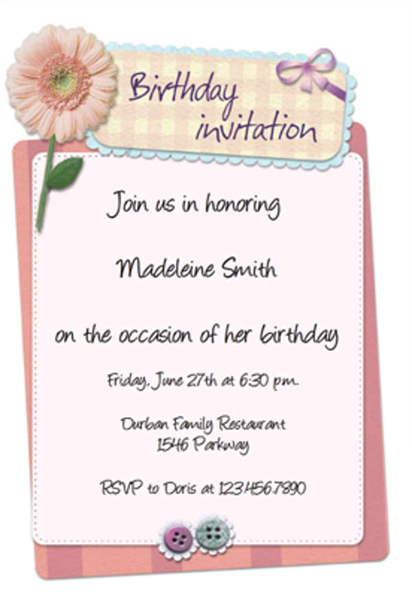 Birthday Invitation format In English 15 Birthday Invitation Templates In Pdf Free Premium