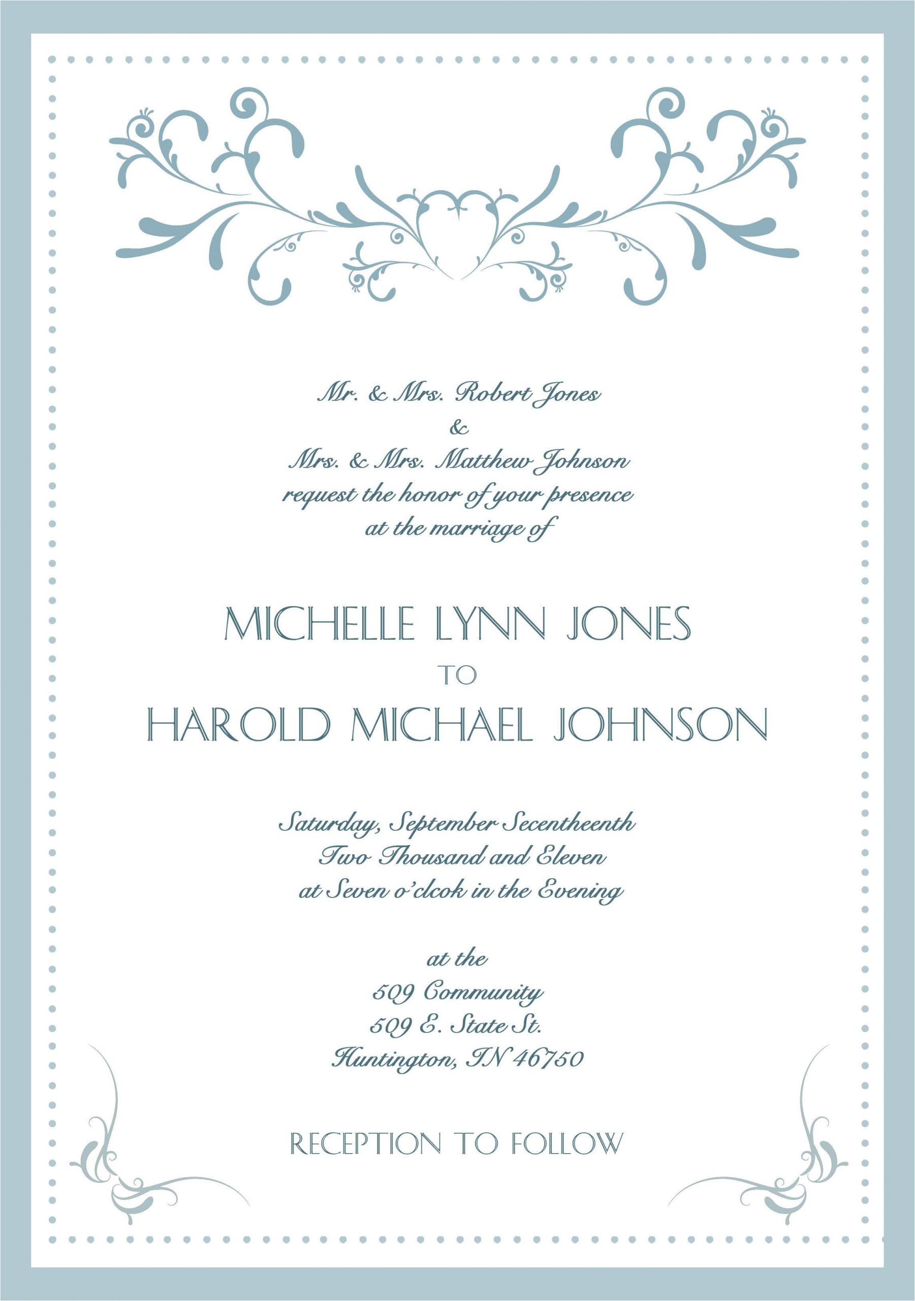 Birthday Invitation format In English Sample Wedding Invitation Cards In English In 2019