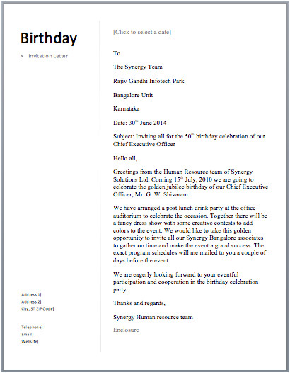 Birthday Invitation Letter Samples Birthday Invitation Letter Free Sample Letters Birthday Invitation Letter Samples Birthday Invitation Letter Free Sample Letters