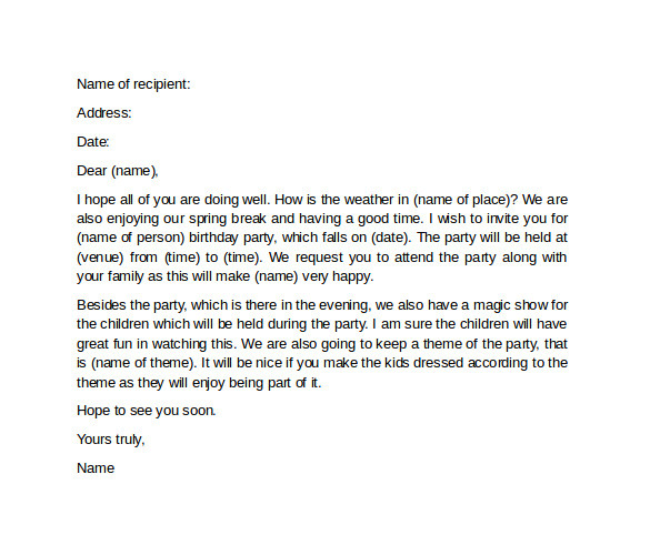 Birthday Invitation Letter Samples Sample Invitation Letter 19 Download Free Documents In Birthday Invitation Letter Samples Sample Invitation Letter 19 Download Free Documents In