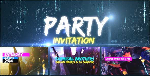Birthday Invitation Template after Effects Videohive Party Invitation after Effects Template