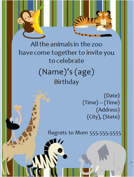 Birthday Invitation Template Animals 40th Birthday Ideas Free Animal Birthday Invitation Templates