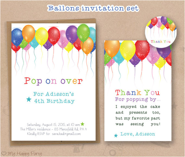 Birthday Invitation Template Balloons 30 Beautiful Kids Birthday Invitations Psd Eps Ai