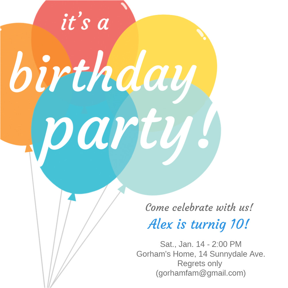 Birthday Invitation Template Balloons Balloons Birthday Invitation Template Free Greetings