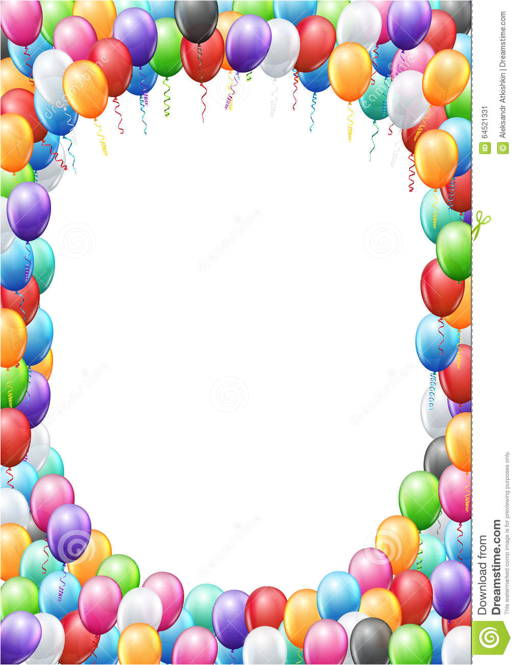 Birthday Invitation Template Balloons Balloons Header Template Stock Vector Image Of