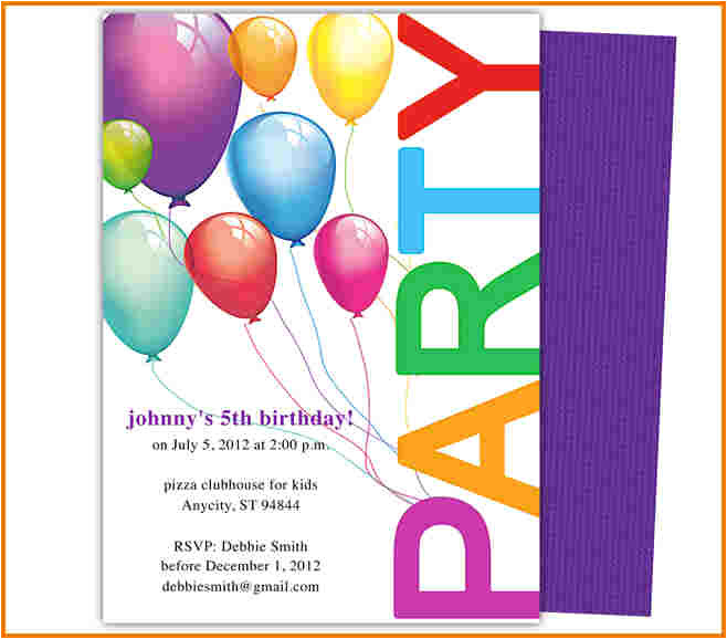 Birthday Invitation Template Balloons Birthday Party Invitation Template Word Authorization