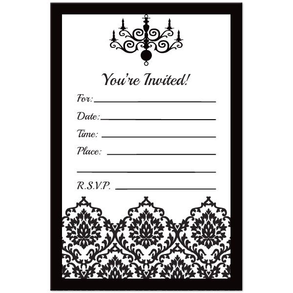 Birthday Invitation Template Black and White Black and White Blank Invitations