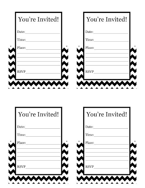 Birthday Invitation Template Black and White Free Printable Black and White Chevron Invitations 0 00