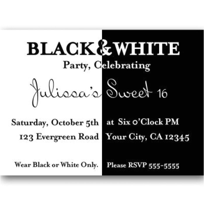 Birthday Invitation Template Black and White Inspiring Black and White Birthday Invitation Templates